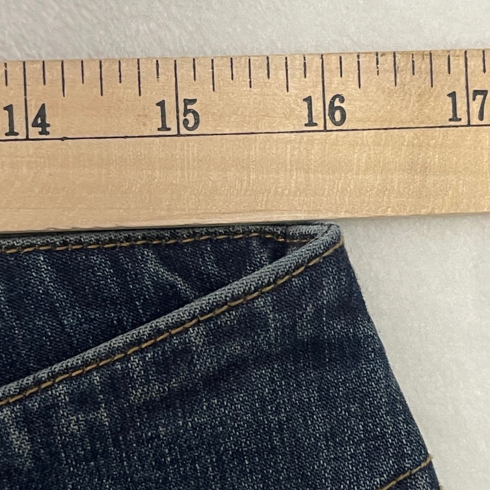 Soft Surroundings Women Sz Med Dark Wash Flare Leg Jeans Zipper Fly Cotton Blend - Picture 7 of 11